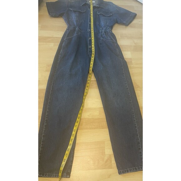 Free People We The Free Marci Denim Jumpsuit Coveralls Sz. Large - Picture 8 of 12